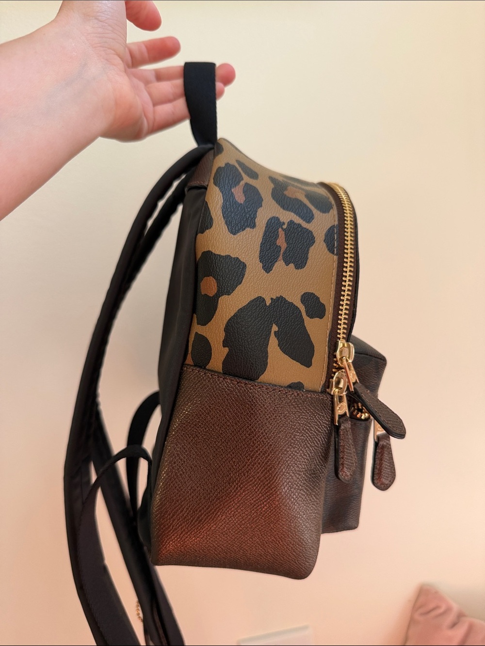 Coach Mini Backpack in Brown Signature Canvas with Gold Accents - Picture 5 of 9